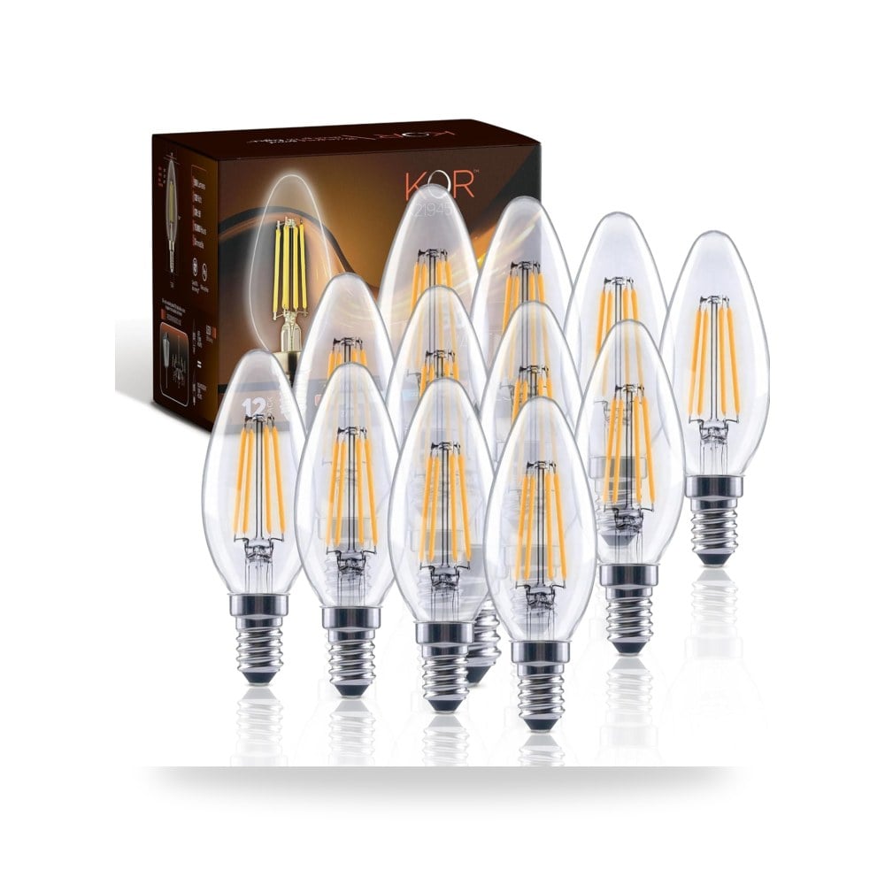 (12 حزمة) 60 واط مكافئ B11 لمبة إضاءة LED شفافة قابلة