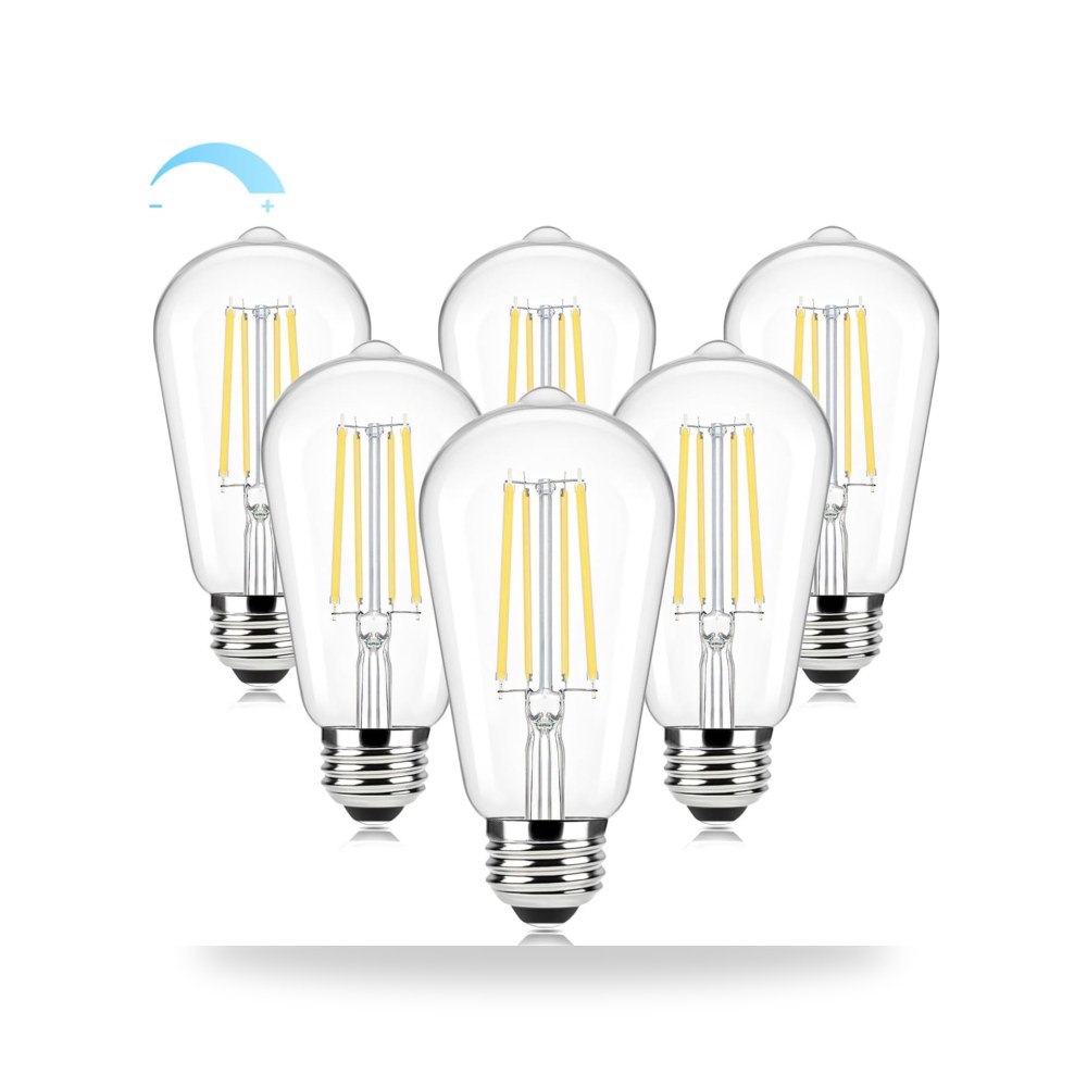 6 مصابيح LED 60 واط، 2700 كلفن، 7 واط، 850 لومن، 90+ سي ار