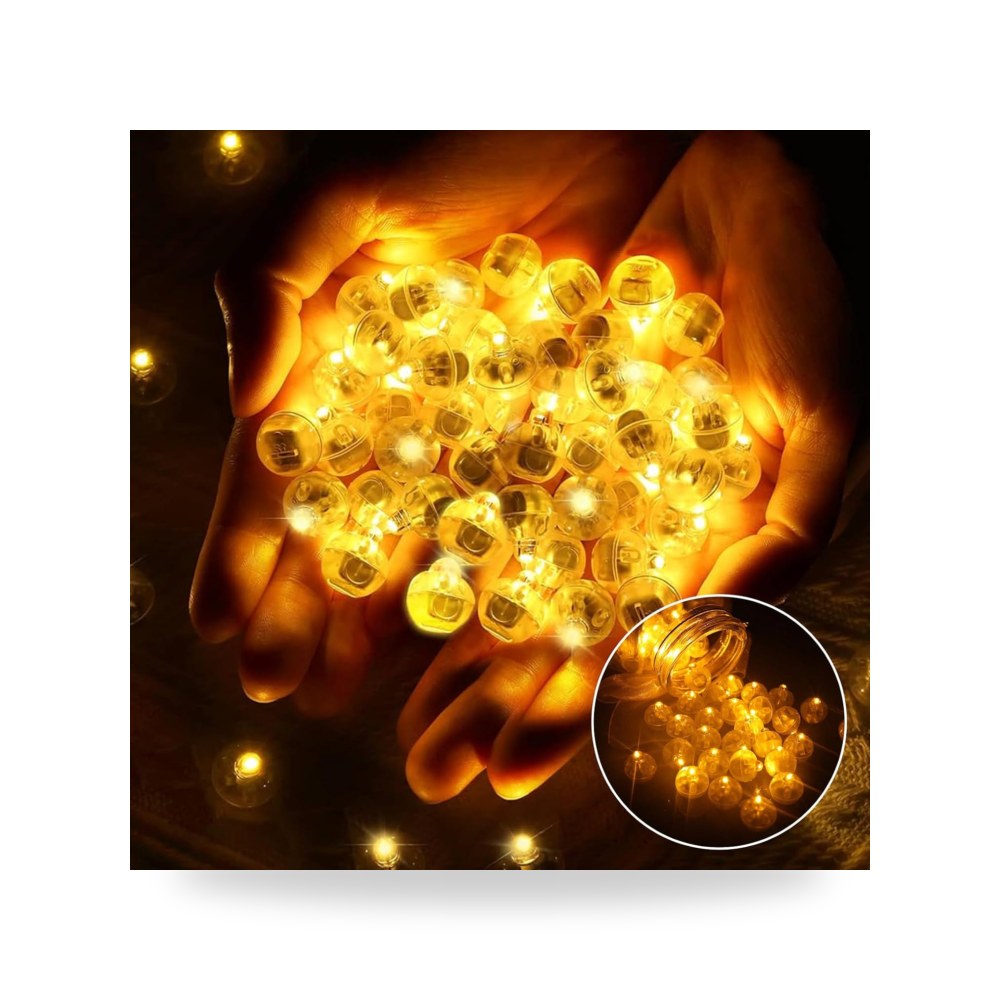 60 عبوة من مصابيح LED للبالونات، كرات اضاءة LED صغيرة، ضوء