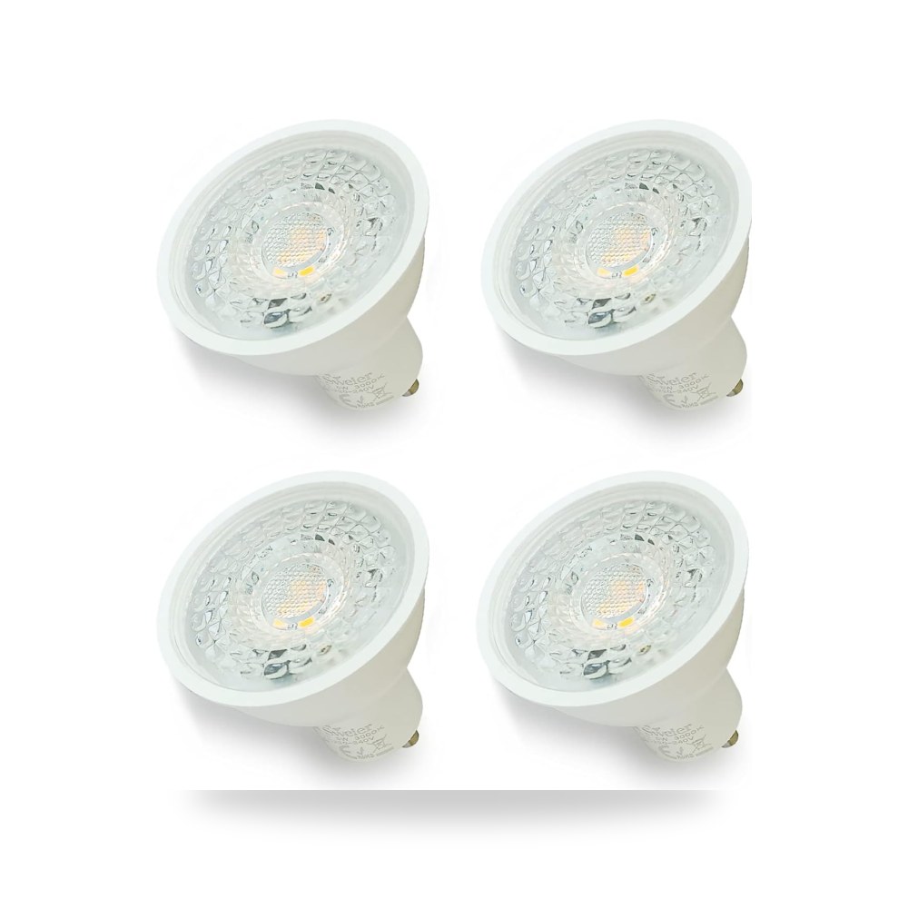 4 مصابيح LED GU10 5 واط زاوية شعاع 38 درجة 430 لومن، ابيض