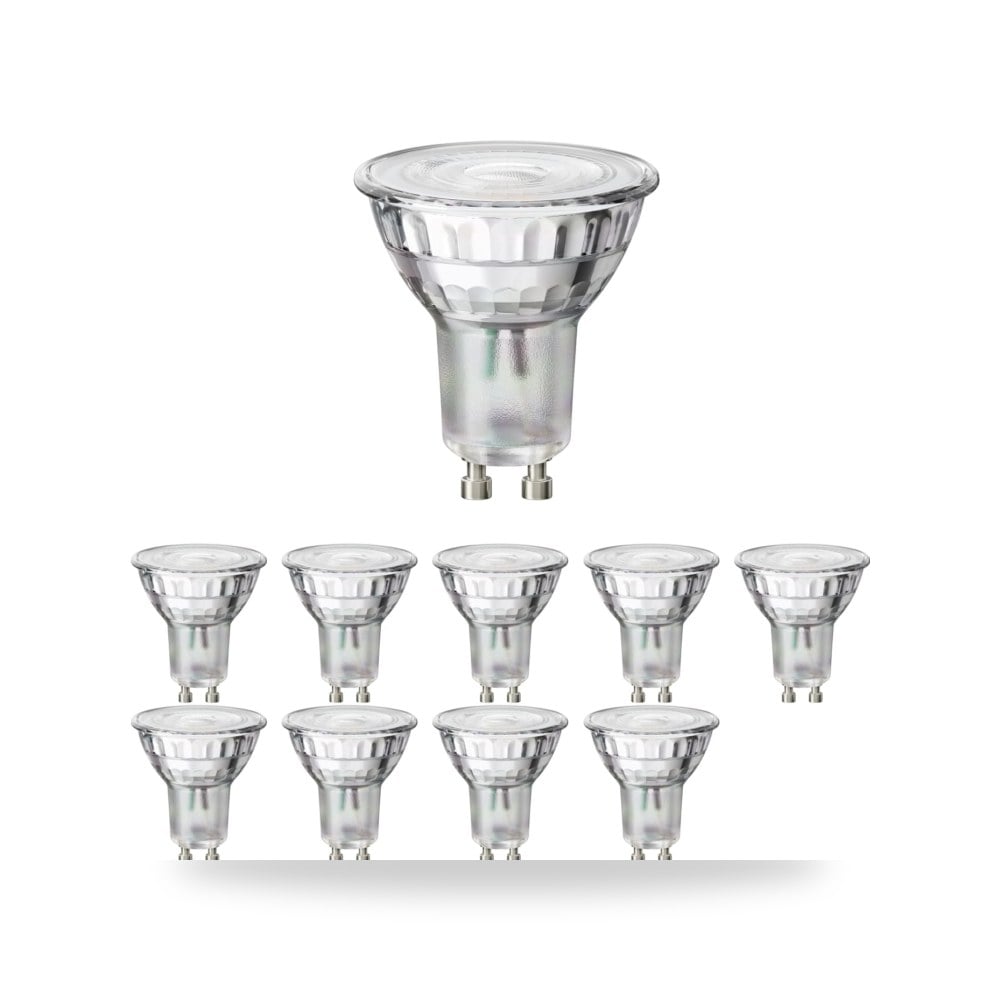 10 مصابيح LED GU10 PAR16 بيضاء دافئة (2700 كلفن) 5.4 واط