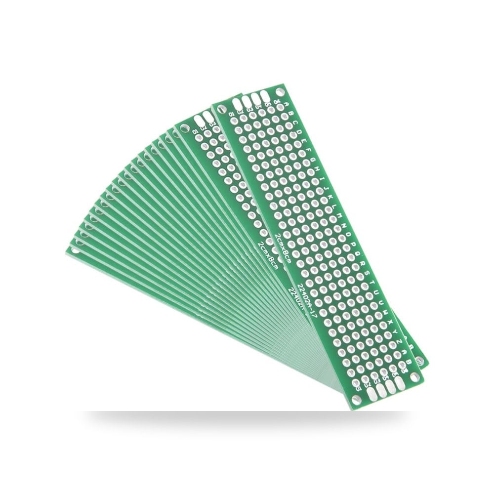 اوكسيل 20 قطعة 2 × 8 سم لوحة PCB مزدوجة الجوانب من سورسينج ماب