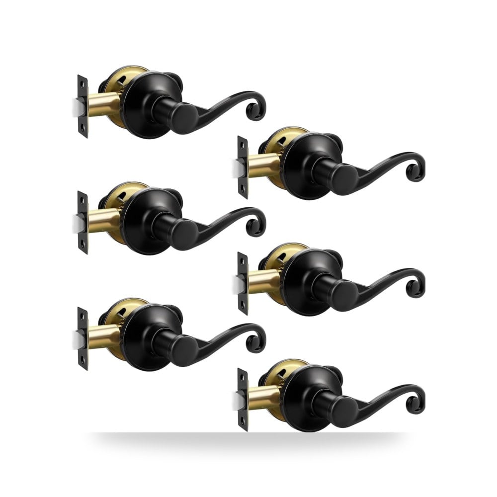طقم مقابض وأزرار دواليب وخزائن المطبخ العصرية أسود مطفي فاخر (Matte Black) ليبوشوم