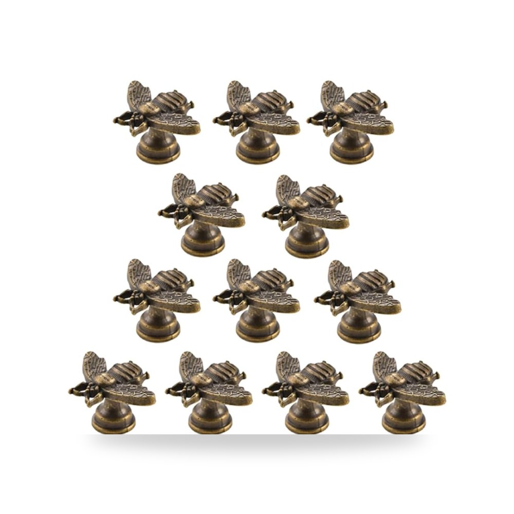 طقم مقابض وأزرار دواليب وخزائن المطبخ العصرية 12 قطع ذهبي مصقول فاخر (Brushed Gold) موديل B0D2JYTFJP