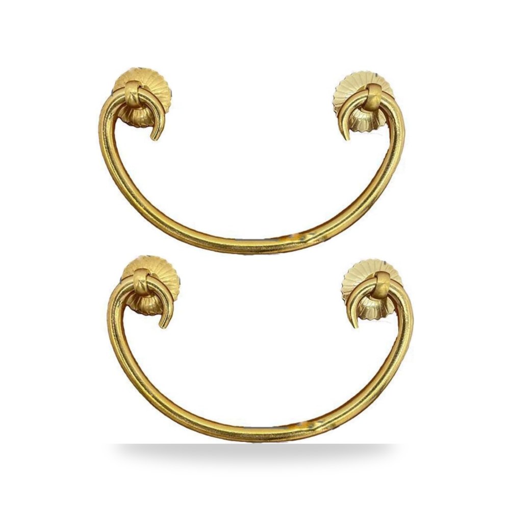 طقم مقابض وأزرار سحب للأدراج وتسريحات الأثاث ذهبي مصقول فاخر (Brushed Gold)
