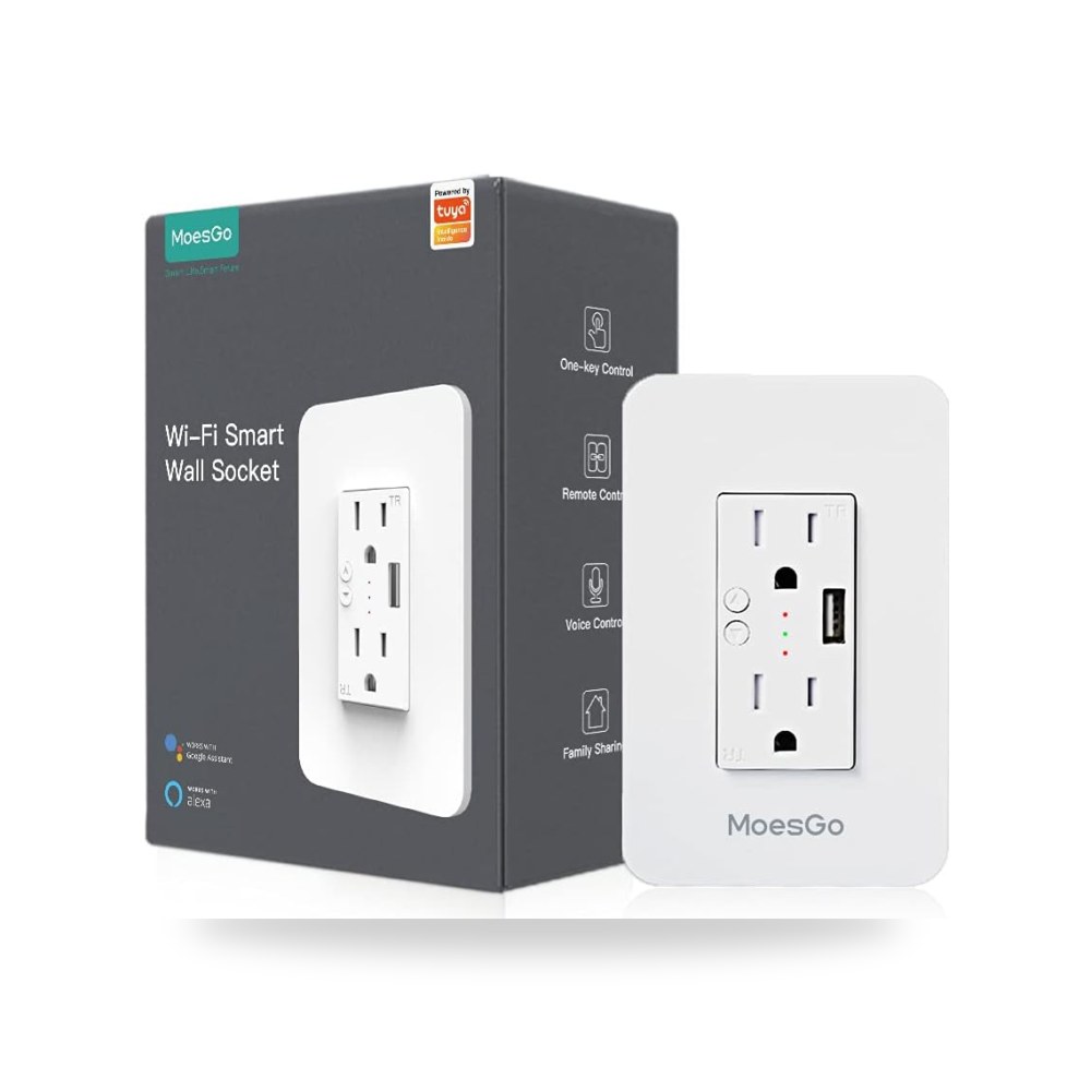 ايديال لاين منفذ حائط ذكي مع USB، مقبس واي فاي مع منفذي اي تي ال