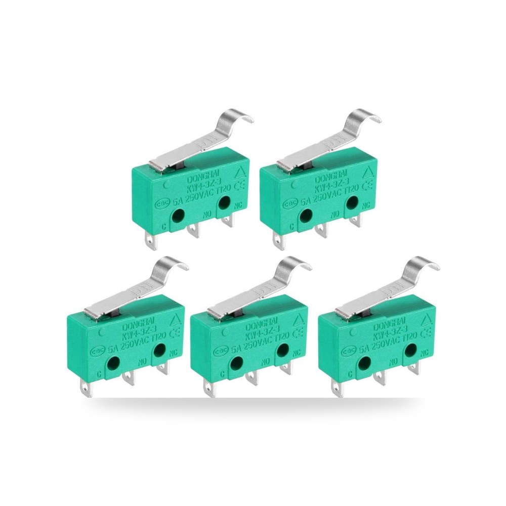 اوكسيل 5 قطع 3 5A 250VAC مقلد R Lever نوع مفاتيح مايكرو موديل KW4-3Z