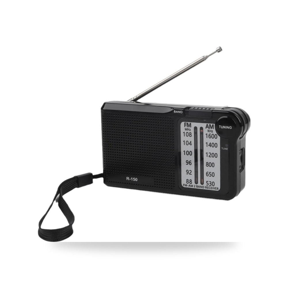 راديو AM - FM - صوت ممتاز، يعمل بالبطارية (2 AA)، خفيف الوزن