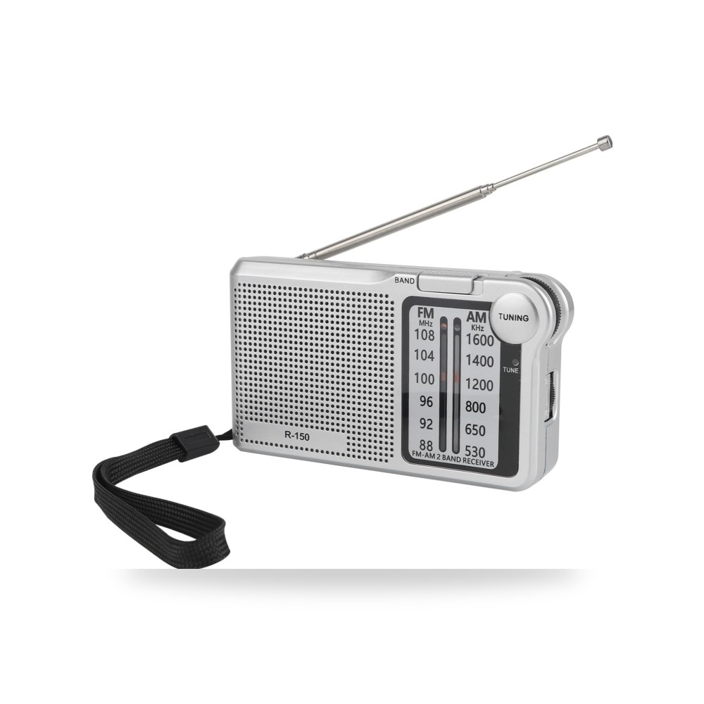 راديو AM - FM - صوت ممتاز، يعمل بالبطارية (2 AA)، خفيف الوزن