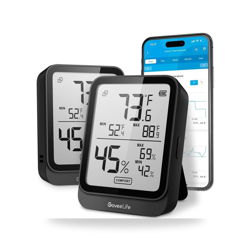 ميزان حرارة رقمي بشاشة LCD من جوفي لايف H5104 مع تنبيه