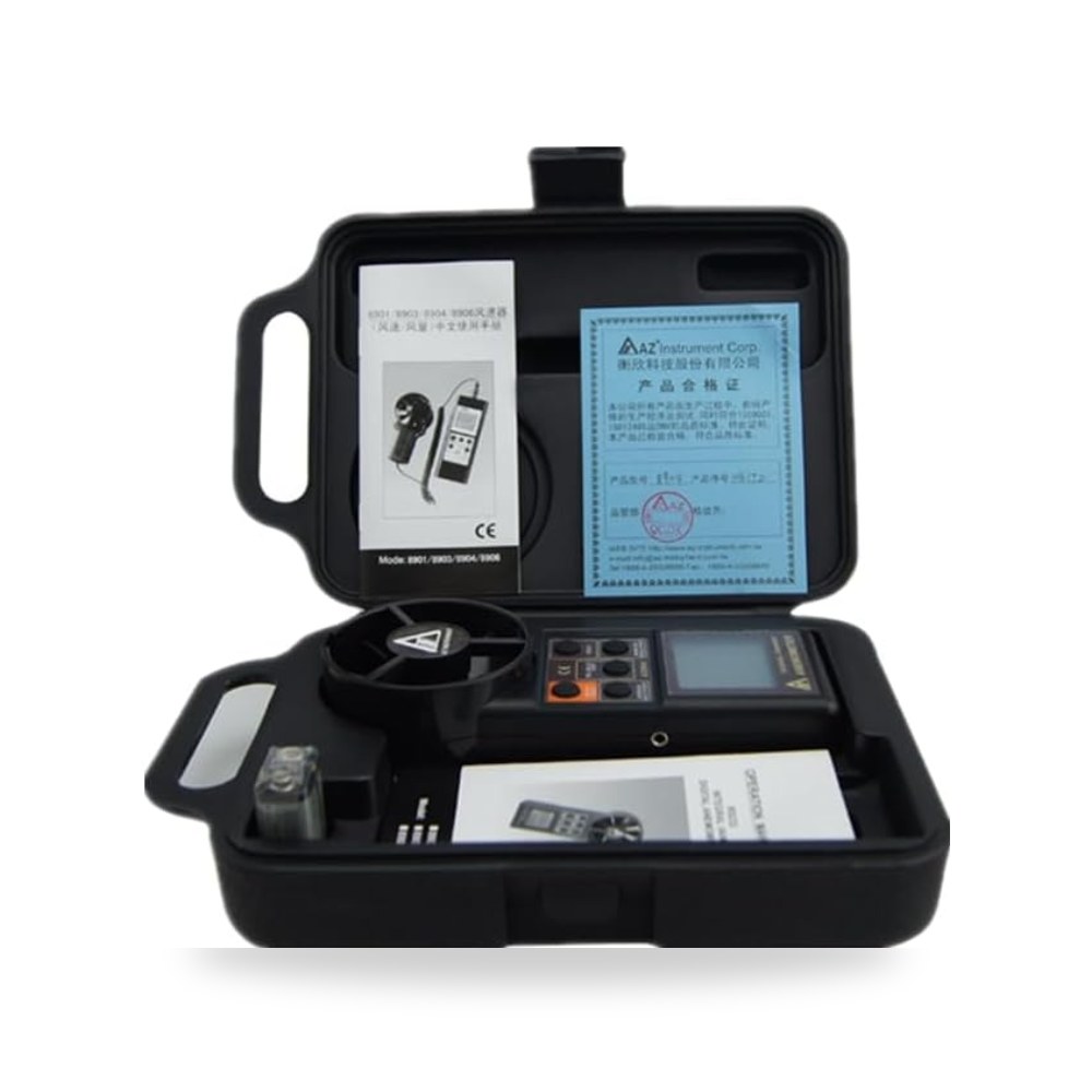 مقياس سرعة الرياح المحمول AZ8904 مقياس شدة الريح مقياس تدفق