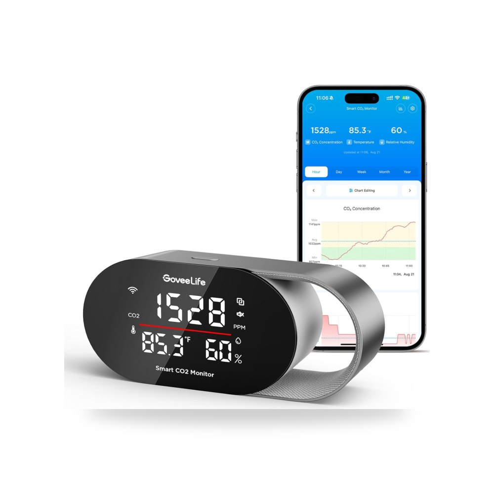 جهاز مراقبة جودة الهواء الذكي للمنزل من جوفي لايف، كاشف موديل real-time