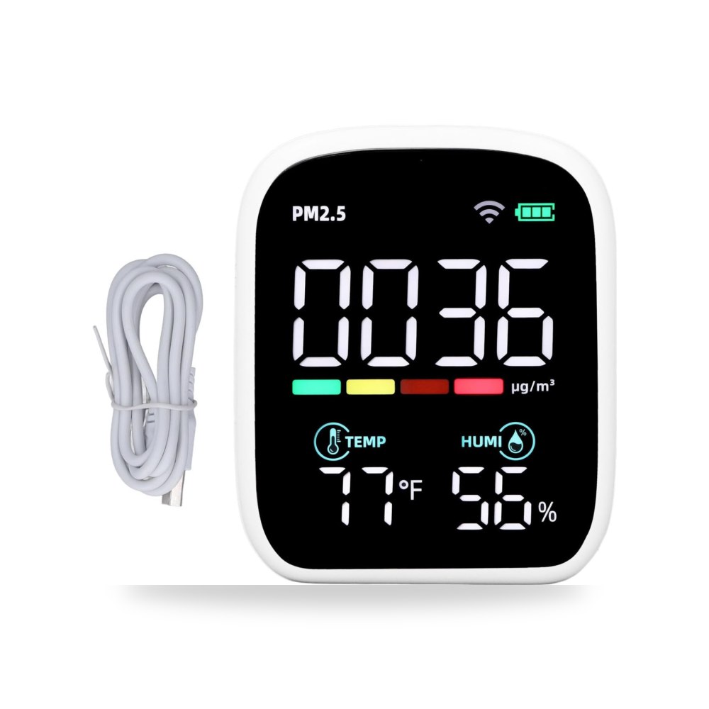 جهاز كشف جودة الهواء PM2.5 TVOC لقياس درجة الحرارة والرطوبة ركنيسو