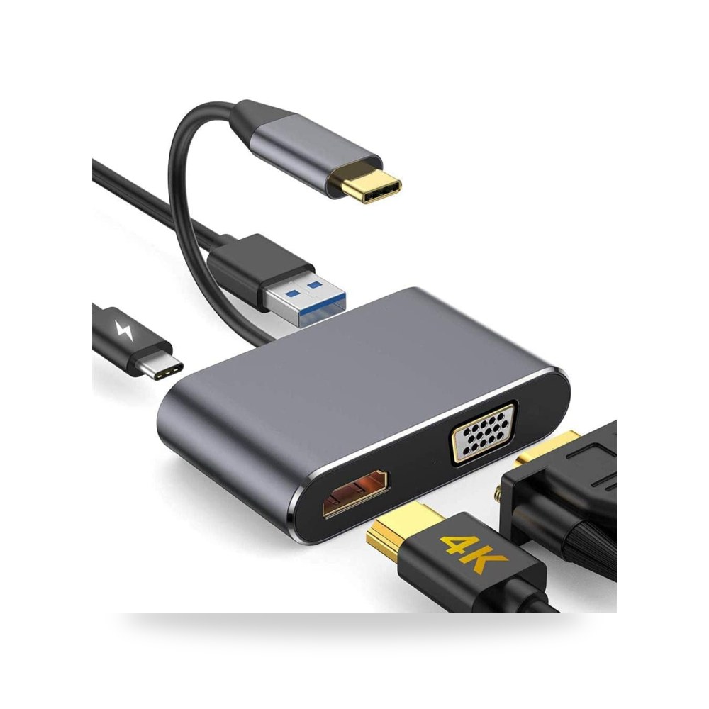 محول اليكدون موزع محول نوع سي 4 × 1، محول USB