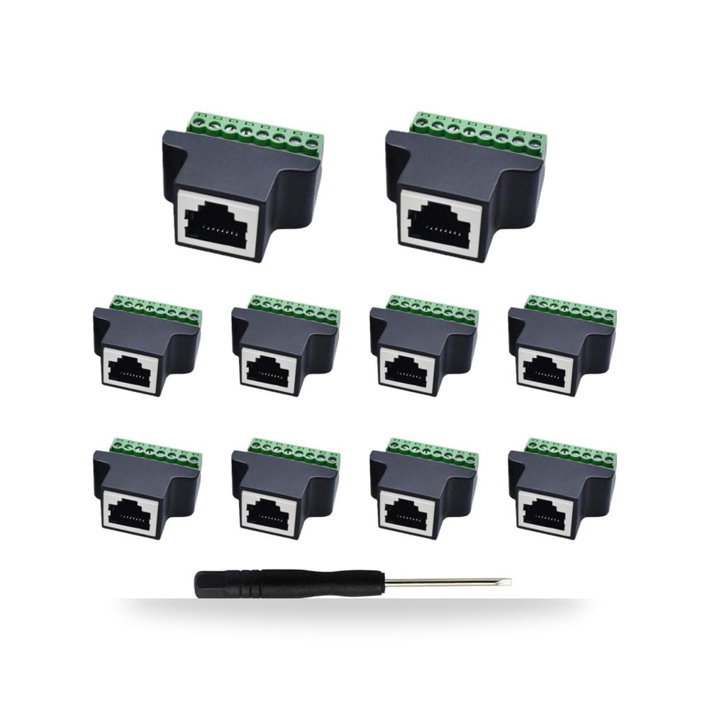 محول تيانسيك 10 قطع محول طرفي انثى الى 8 موديل RJ45