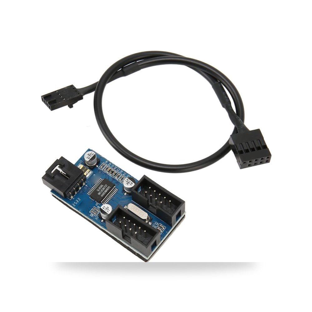 قضيب موزع راس USB 2.0 ب9 دبابيس، محول مقسم