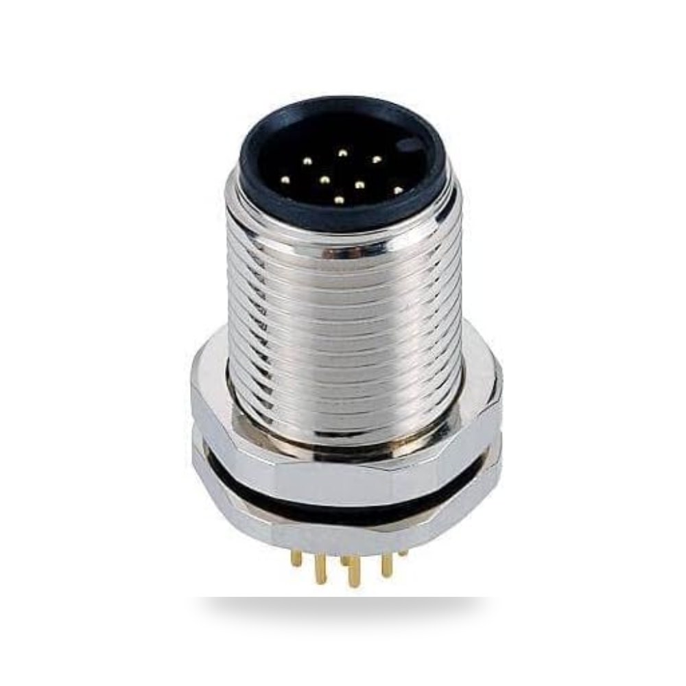 M12 12 دبوس موصل تثبيت امامي مع سن (10 قطعة)
