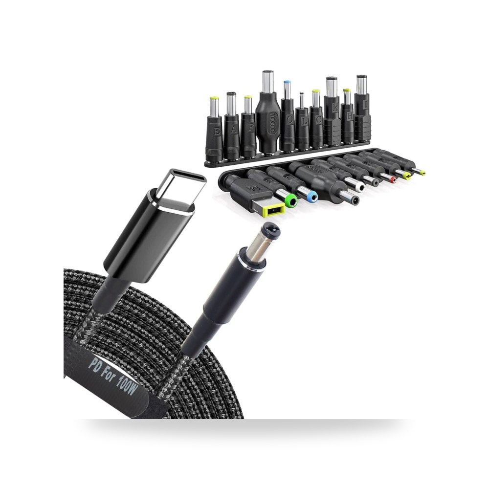 طقم مجموعة قابس طاقة محول الى تيار مستمر 19 موديل USB-C