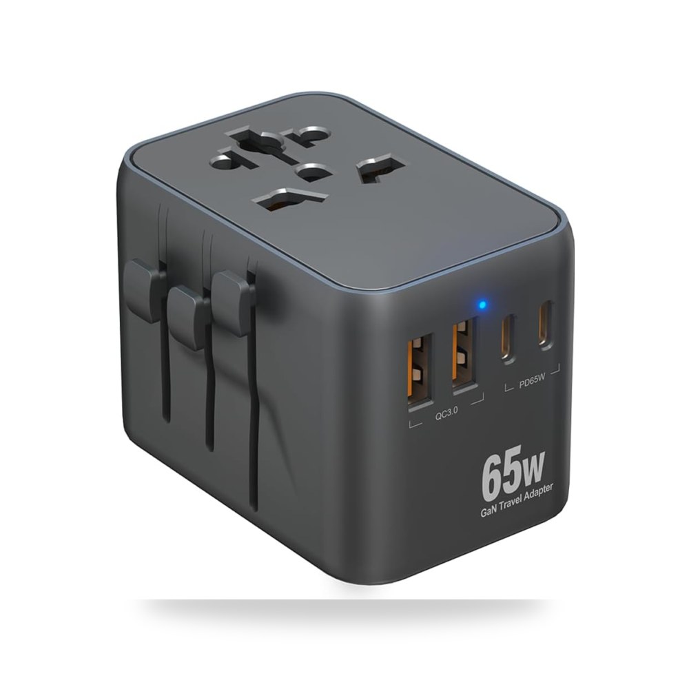 محول سفر جان 65 واط محول طاقة عالمي مع كيو سي تيكسيم موديل USB-A