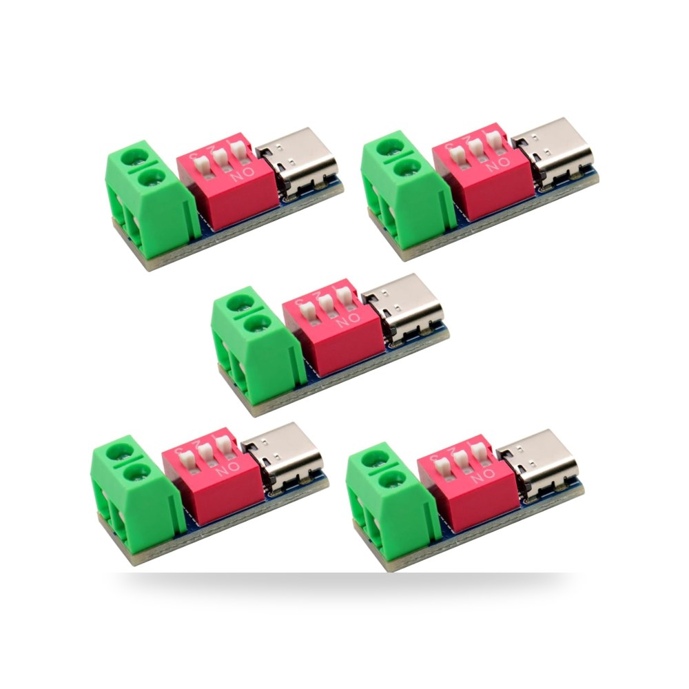 جهاز 5 قطع الزناد PD 100 واط، محول زناد توصيل موديل USB-C