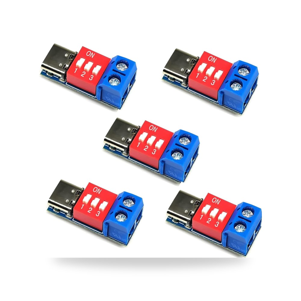 جهاز 5 قطع الزناد PD 100 واط، محول زناد توصيل موديل USB-C (كود: 789254)