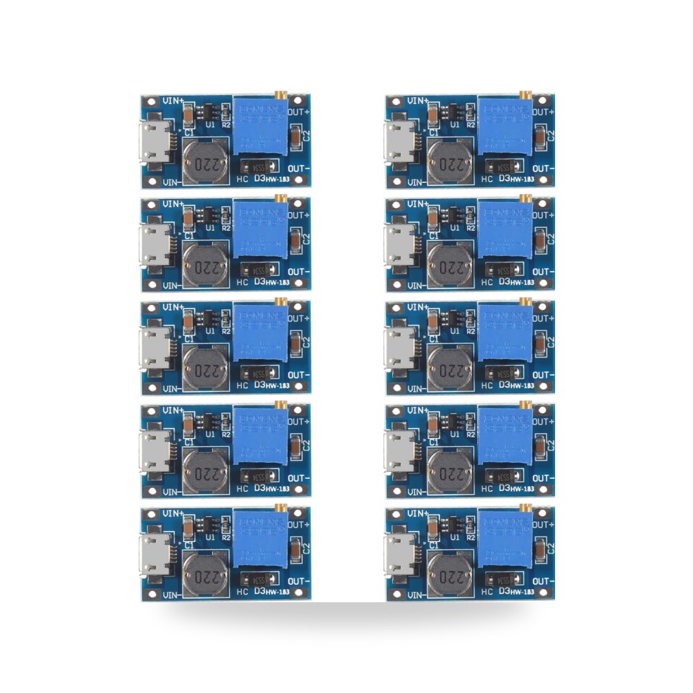 محول 10 قطع من محول تعزيز مع وحدة مايكرو USB اديكو موديل MT3608
