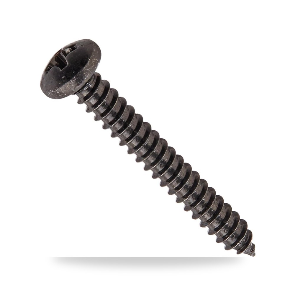 برغي معدني من الستيل، لمسة نهائية مطلية بالزنك الاسود، راس موديل 8-18