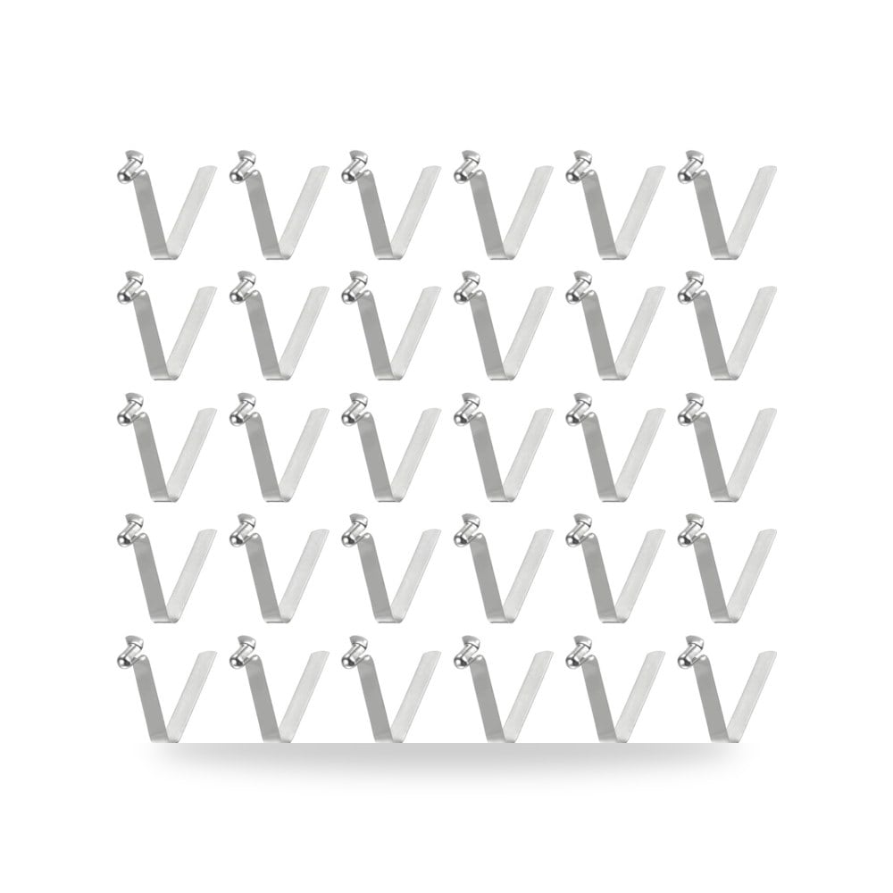 مشبك زنبركي لمضرب الكاياك بزر واحد 3.8 × 5.5 × 28 الستيل على شكل حرف V (30 قطعة)