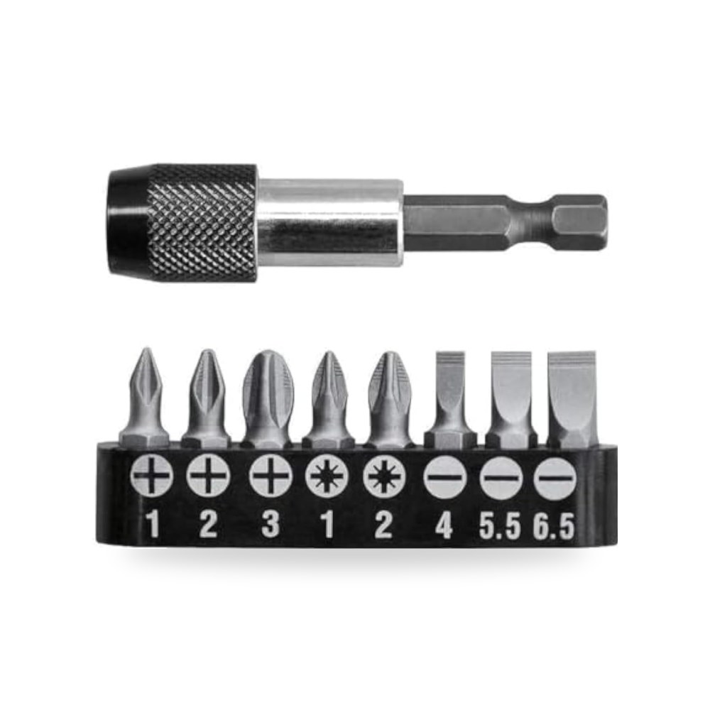 9 Pcs screwdriver bits set مجموعة مفك براغى بالوصلة 9
