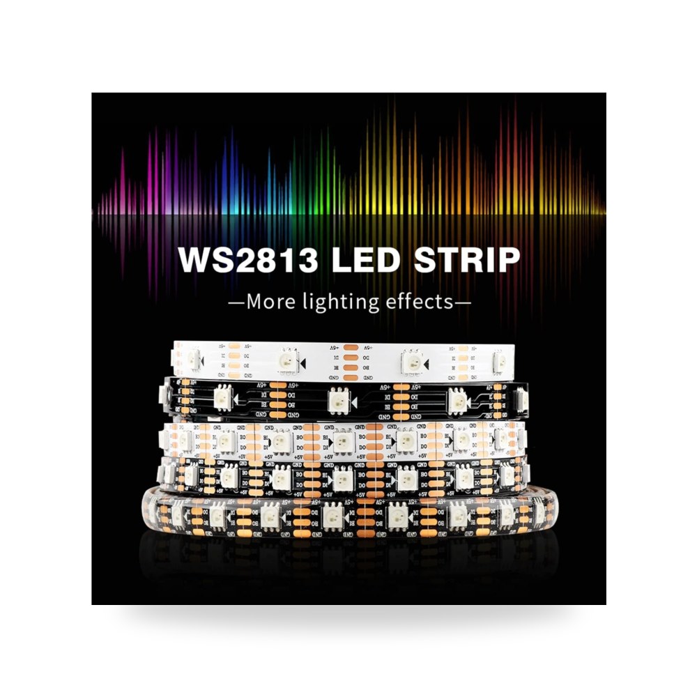 شريط اضاءة LED WS2813 باضاءة RGB كاملة الالوان مع اشارة