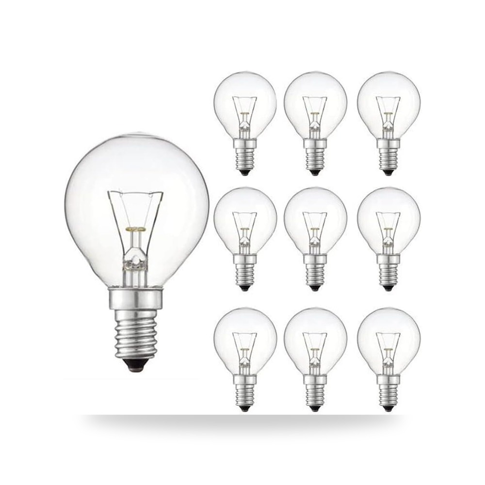 كرة جولف دائرية 45 مم 60 واط E14 شفافة، عبوة من 10 قطع Swan Lightbu bs