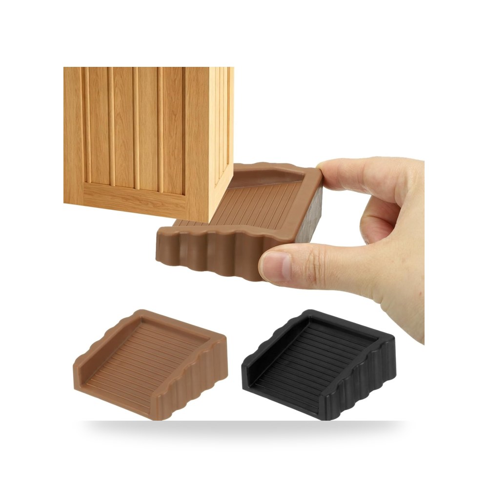 مصدات ومثبتات وحواجز الأبواب خشب بني 4Pack موديل Anti-Slip