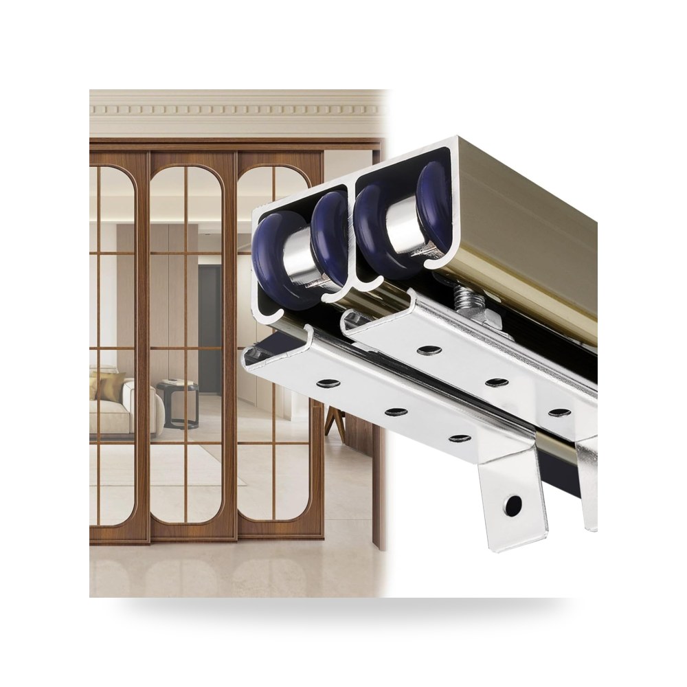 بايباس طقم مسار ومعدات تركيب باب الحظيرة المنزلق (Barn Door Hardware Kit) بايباس بطول