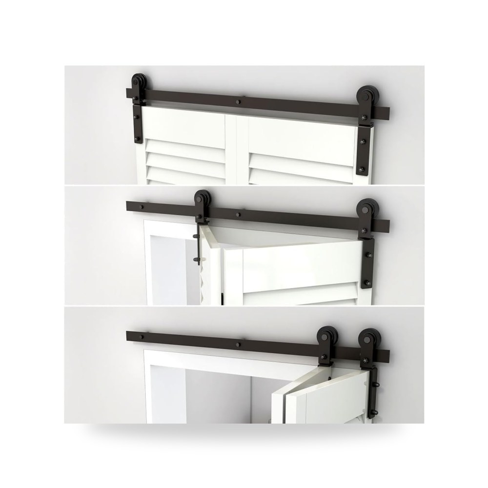 تويموتويم طقم مسار ومعدات تركيب باب الحظيرة المنزلق (Barn Door Hardware Kit) 42 انش لون
