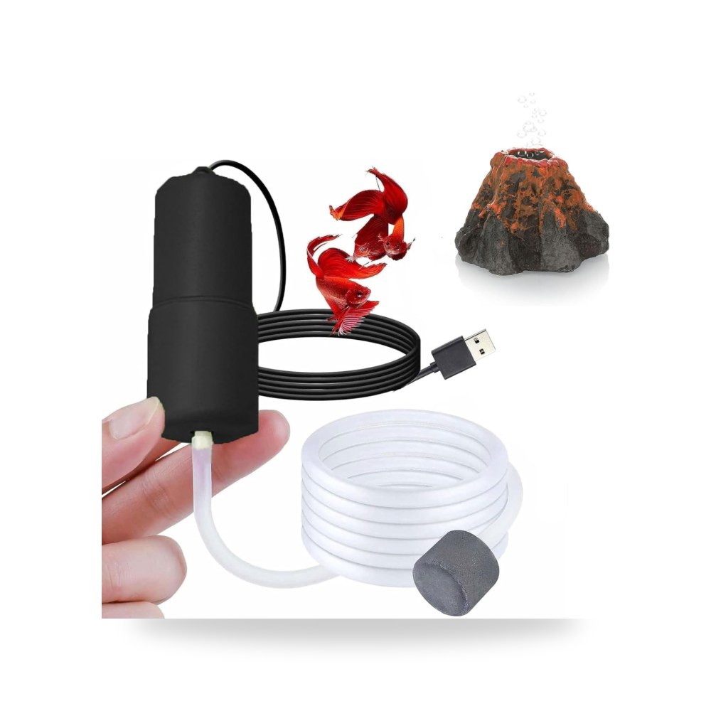 مضخة هواء لحوض السمك بمنفذ USB، مضخة هواء محمولة لحوض