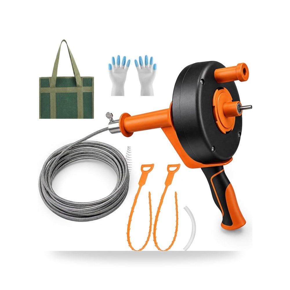 إكسسوارات وتجهيزات منزلية وديكورية Drain Snake Auger 10m, Sink Unclogger Drain with Drill