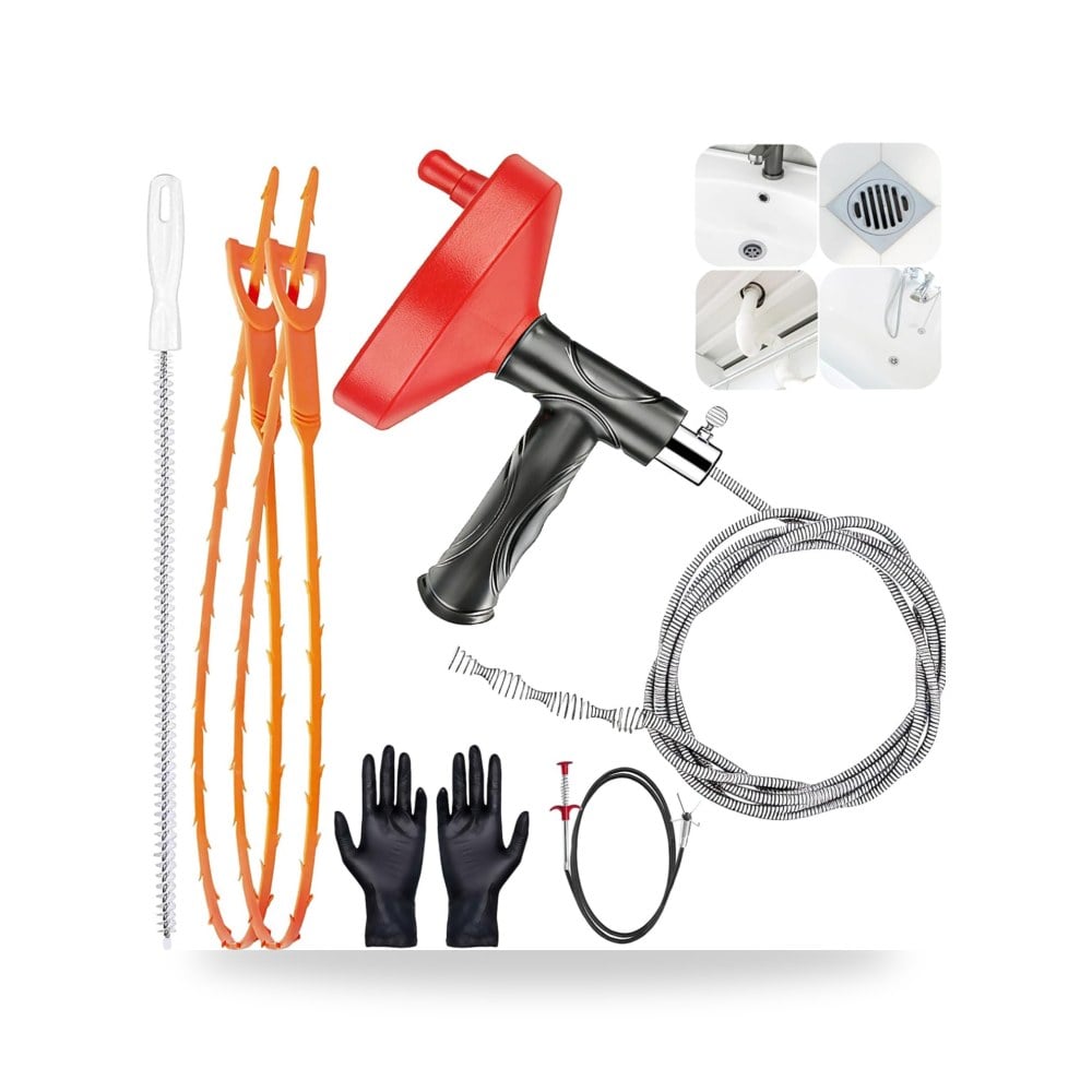 إكسسوارات وتجهيزات منزلية وديكورية Drain Snake Auger 33 Ft, Plumbing Snake Drain Hair