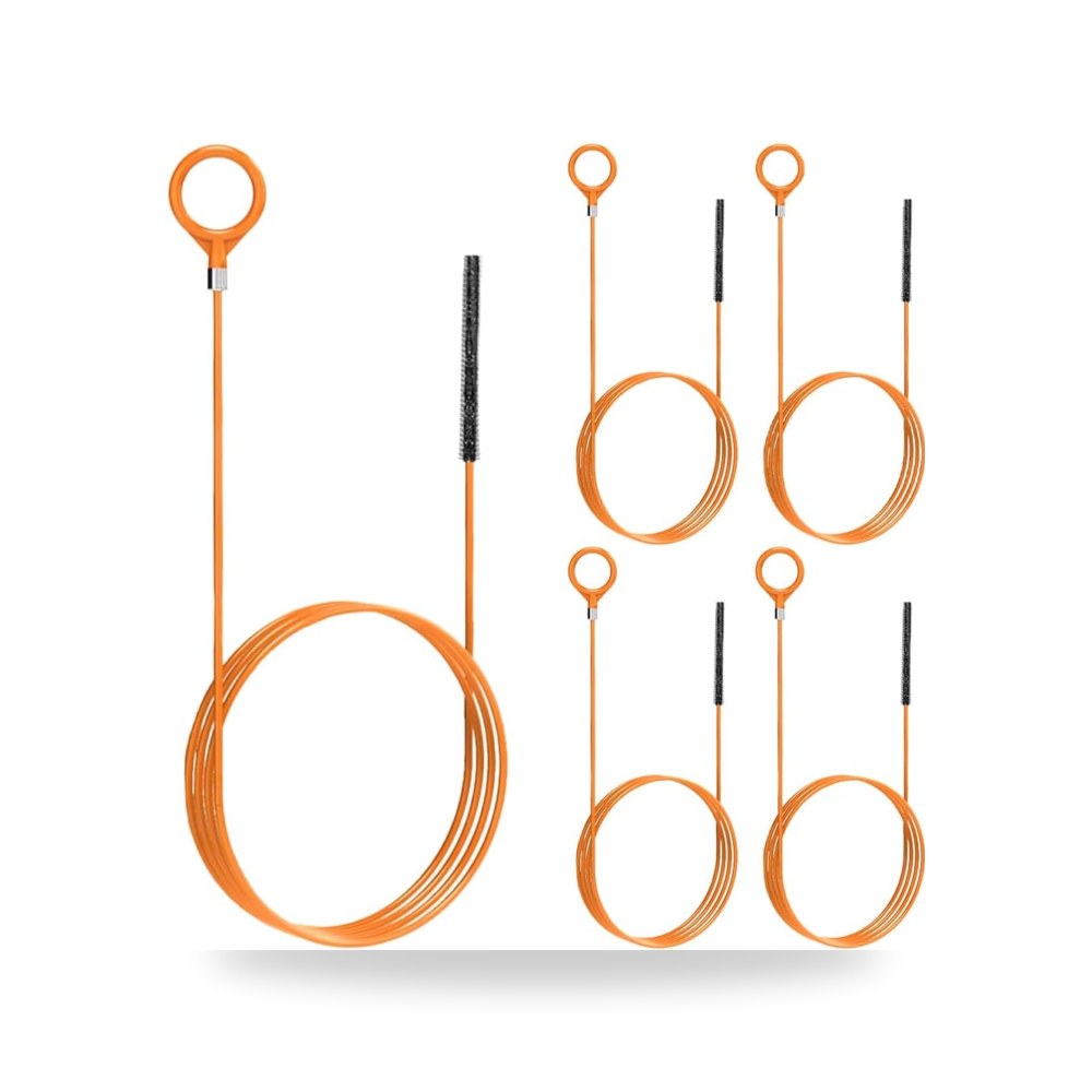 إكسسوارات وتجهيزات منزلية وديكورية 81cm Drain Snake Unblocker Tool - 4 Pack, Orange, for