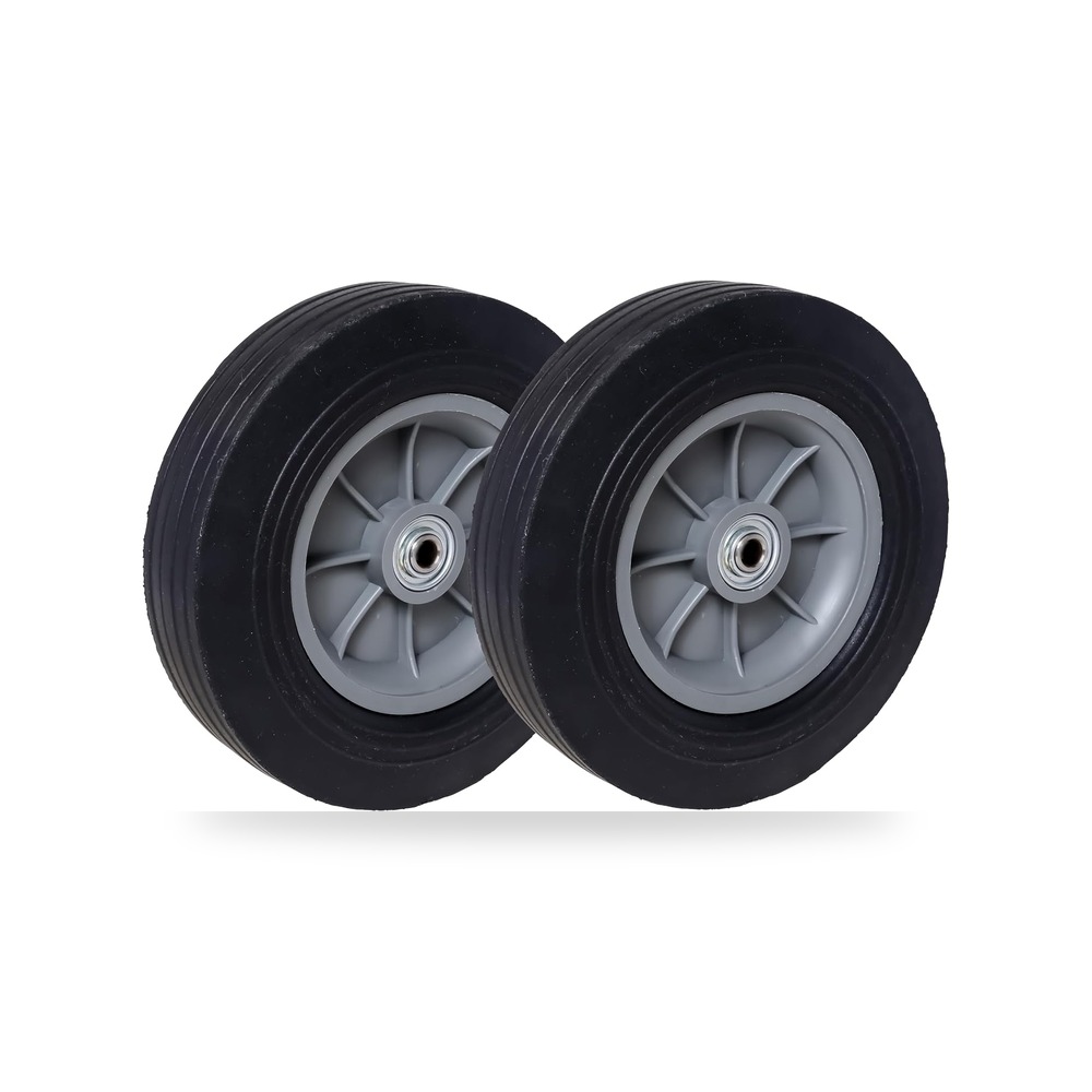 عجلة 10 بوصة مطاط صلب مسطح مع محامل كروية 3 - 4 SES CASTERS