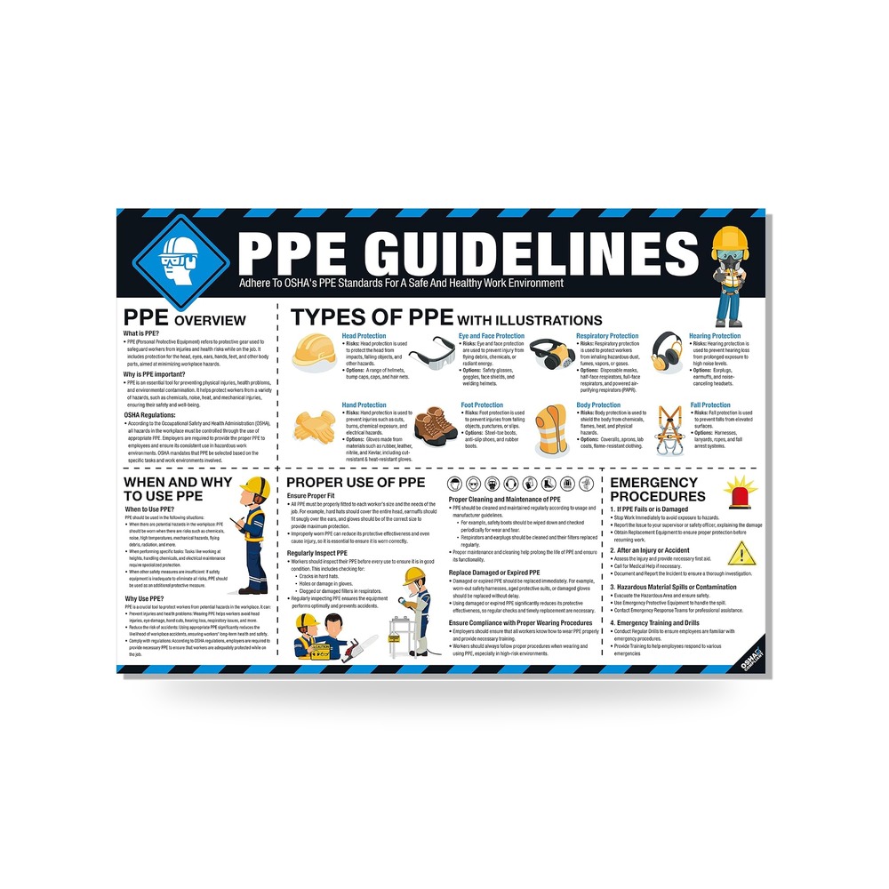 ملصق سلامة PPE 18 بوصة متوفر لدى ريمكو