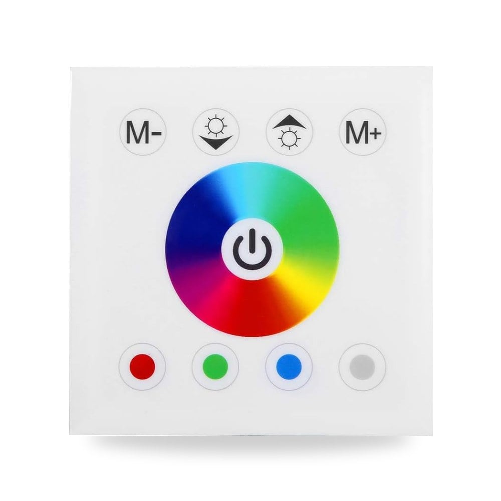 مفتاح تعتيم للوحة اللمس RGBW LED يثبت على الحائط، تحكم