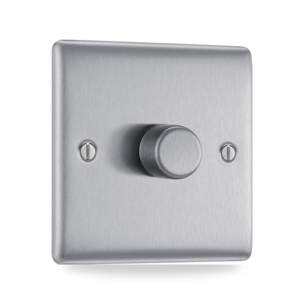 مفتاح اضاءة مفرد للتعتيم، نمط ذكي مصنوع، الستيل المصقول