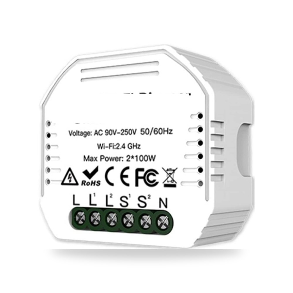مفتاح ذكي من ابركسبا، وحدة مفتاح تعتيم ضوء LED ذكي 2 جانج