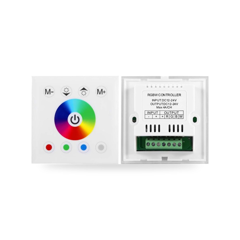 غلو وحدة تحكم بلوحة تعمل باللمس باضاءة LED RGBW، مفتاح موديل 12-24 (كود: 817505)