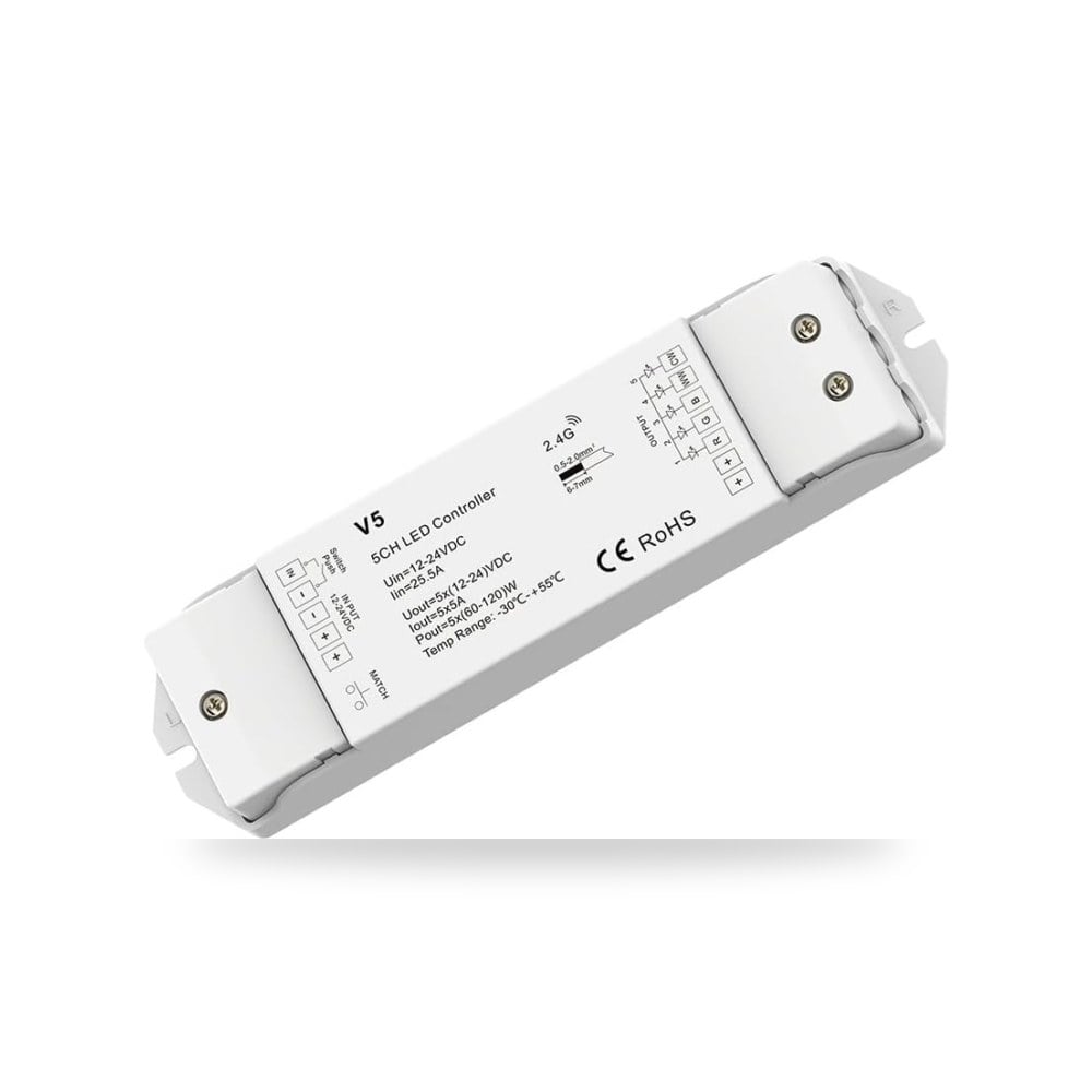 مشغل LED 12-24 فولت تيار مستمر 5 امبير × 5 قنوات بحد اقصى B endend