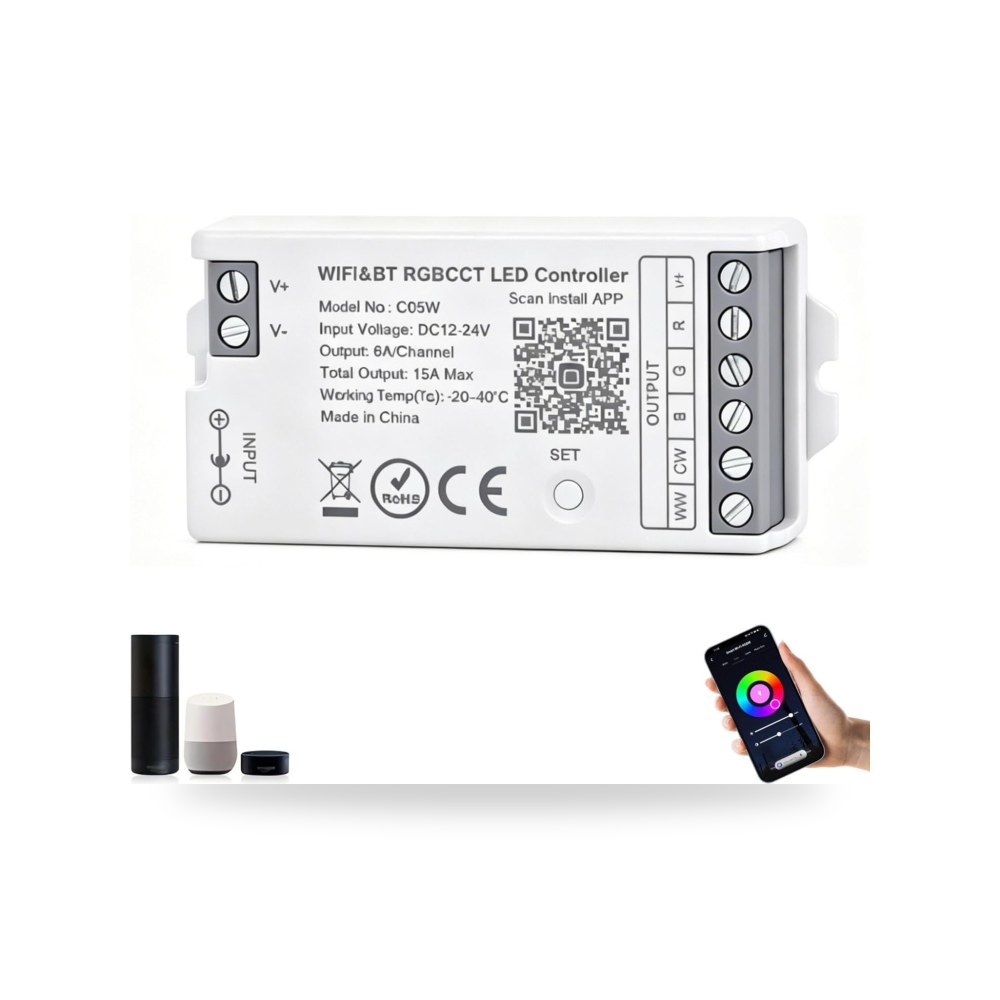 شريط تحكم LED C05W 5 في 1 واي فاي وبلوتوث من فوسينغوت، 6