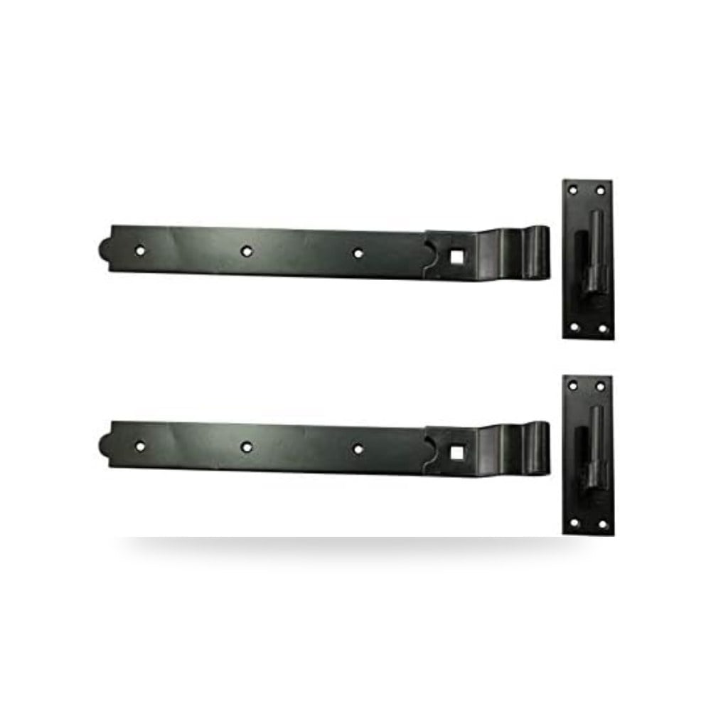 Adonai Hardware "Azareel" Black Antique Iron Cranked Hook & Band Hinge