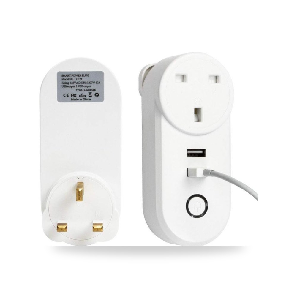 مقبس مؤقت ذكي، مقبس ذكي واي فاي مع USB، متوافق مع اليكسا