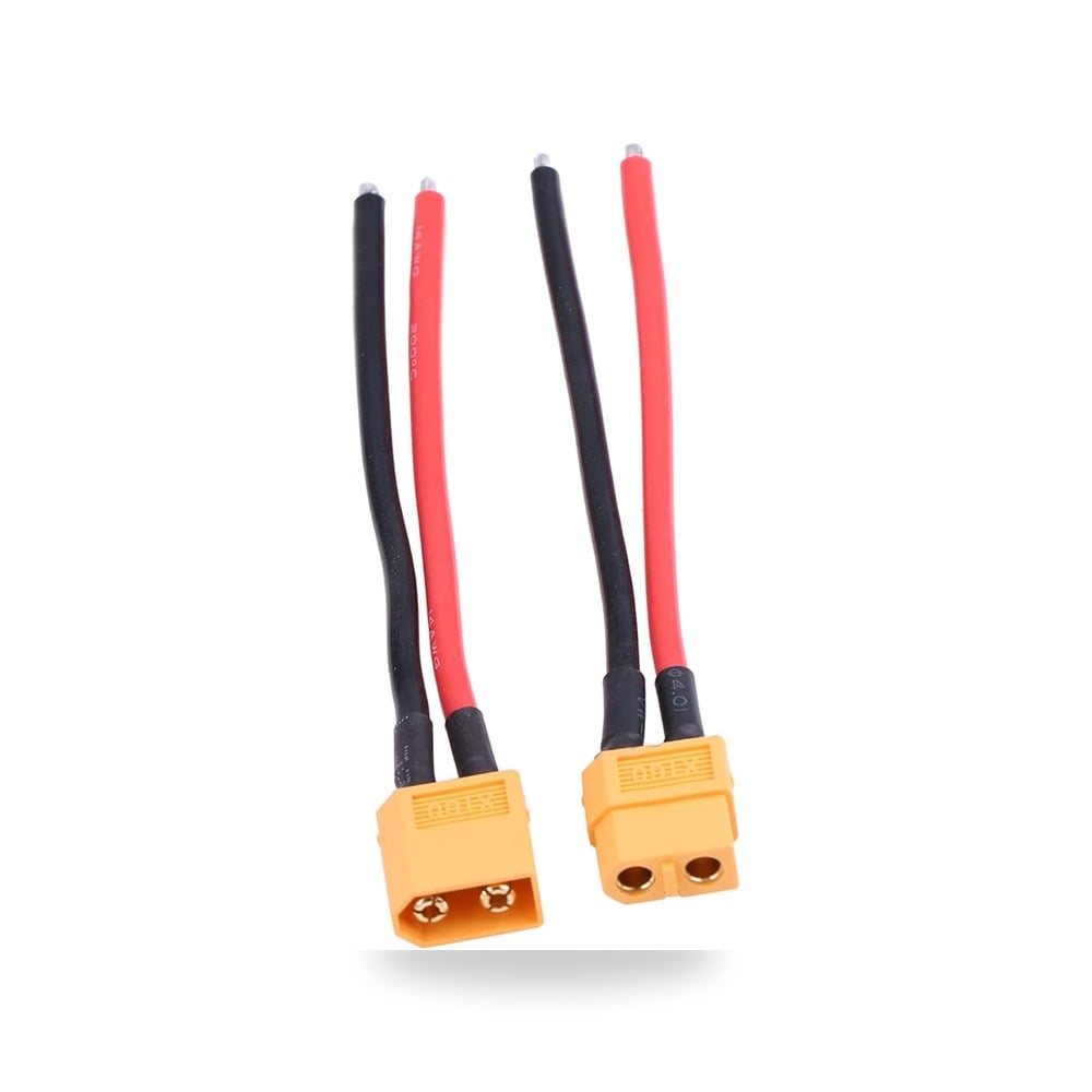 جهاز كينسو قطعتان مع سلك كيبل سيليكون 14AWG محول موصل ذكر انثى Xt60