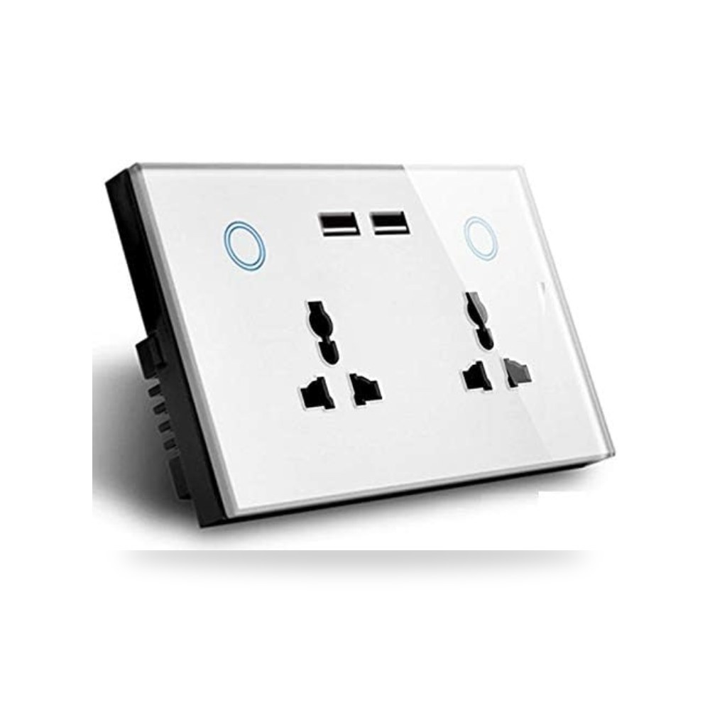 مقبس كومبو سمارت تاتش مع USB مزدوج، مع وظيفة مراقبة الطاقة